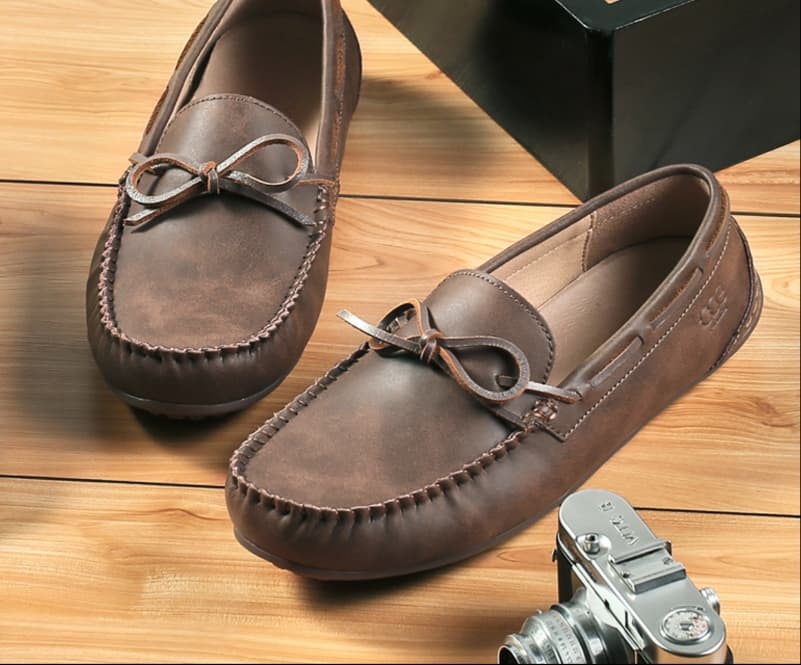 ドライビングシューズ ローファー 快適なくつろぎ風レザーモカシン