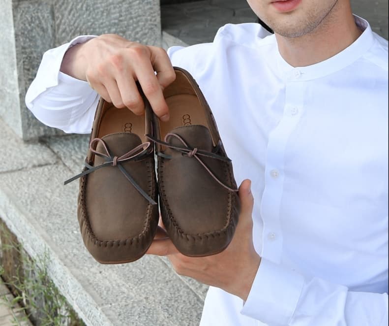 ドライビングシューズ ローファー 快適なくつろぎ風レザーモカシン