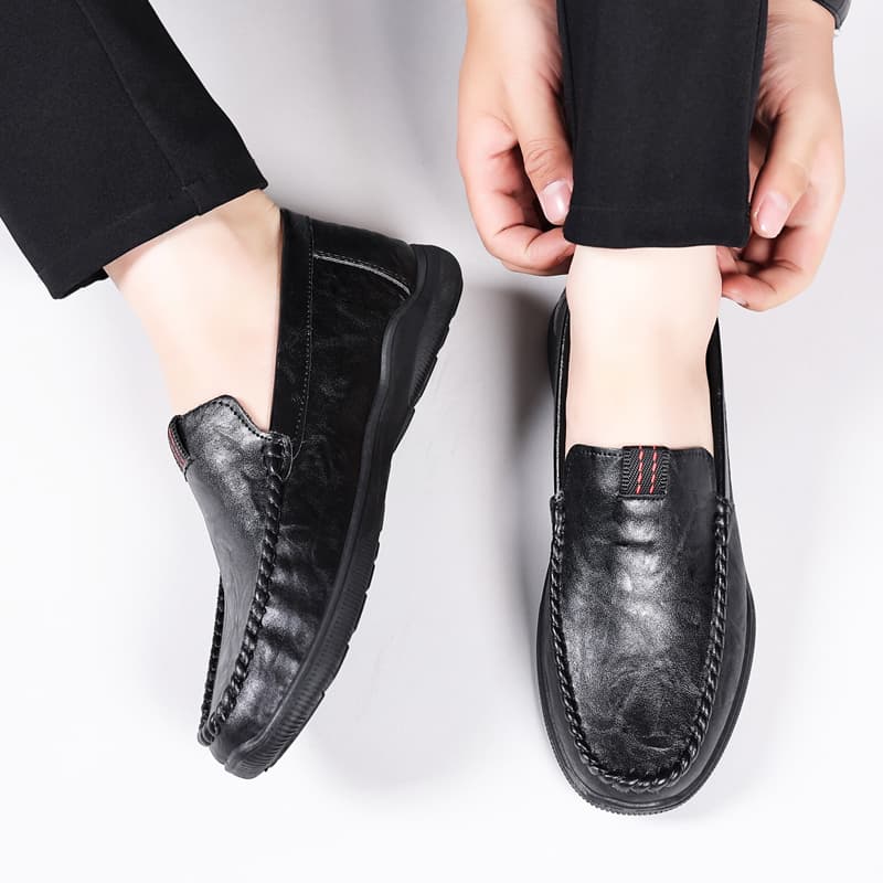 ドライビングシューズ 本革仕様モカシン縫いドライビングローファー