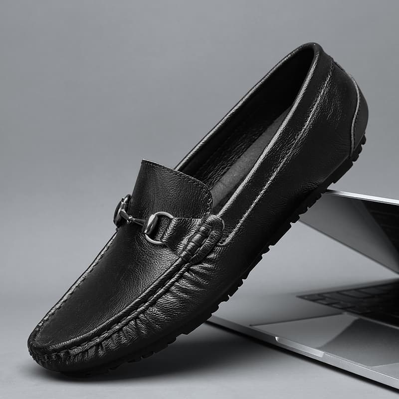 ドライビングシューズ 艶やか本革ビットローファー